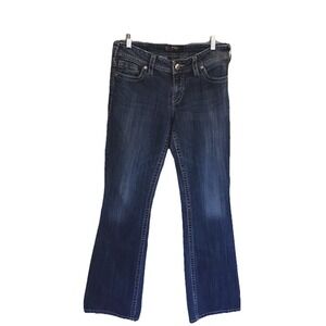 Silver Jeans Suki Womens Size 31/34 Blue Lowrise bootcut Contrast Stitching